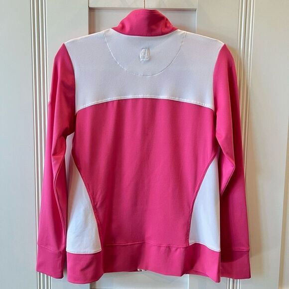 FootJoy HotĀ Pink White FullāZip Mid Layer Jacket Panel Pockets SizeāS - Picture 7 of 13